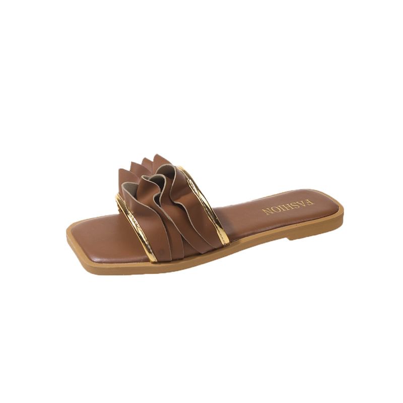 Sandals Ruffle Square Slide Toe