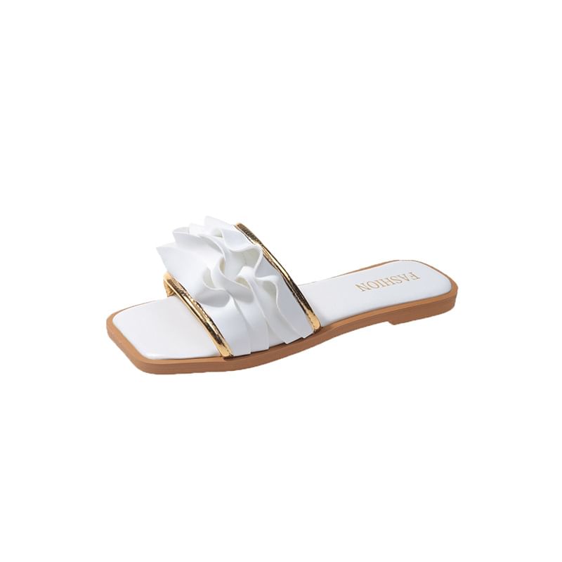 Sandals Ruffle Square Slide Toe