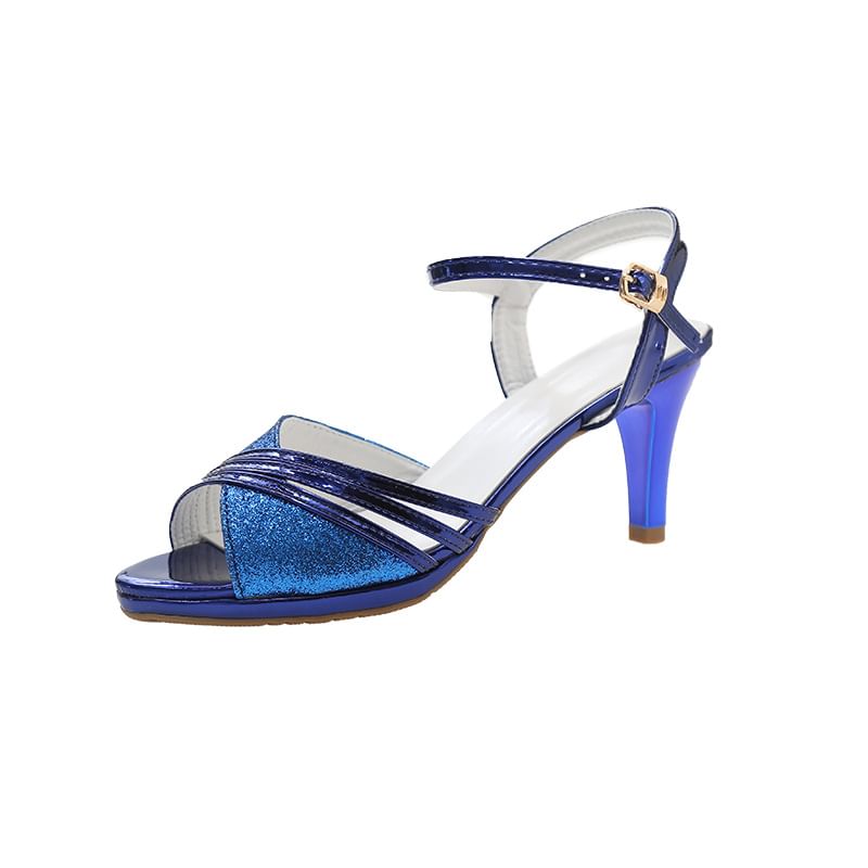 Pointed Sandals High Rhinestone Heel