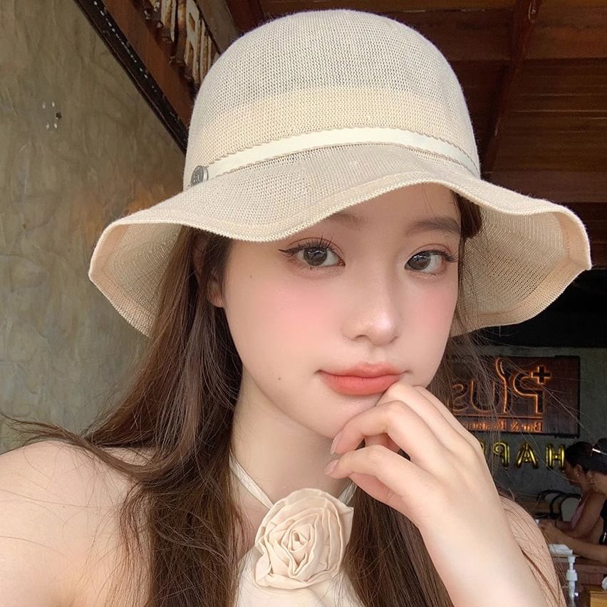 Ruffle Bucket Hat Cotton Linen