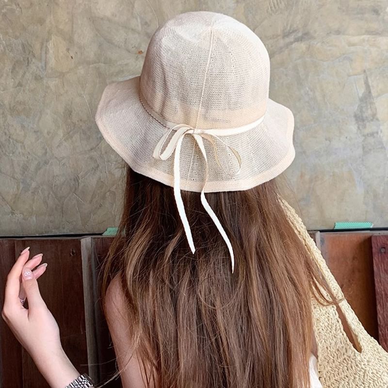 Ruffle Bucket Hat Cotton Linen