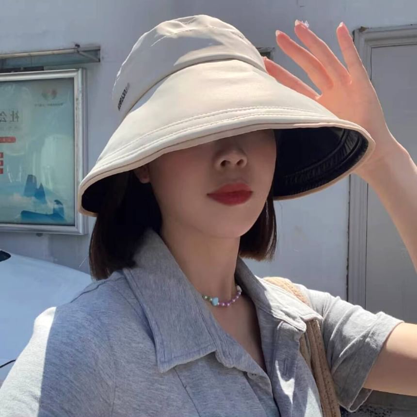 Top Sun Open Embroidered Lettering Hat