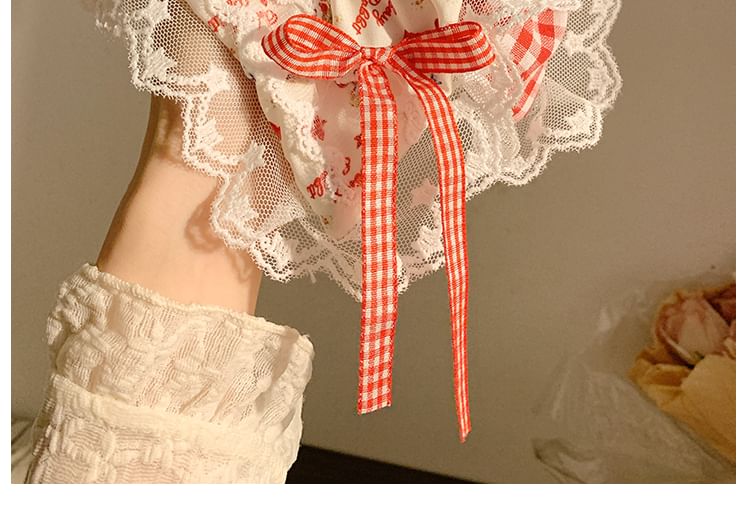 Trim Scrunchie Designs) Floral Bandana / Cherry (Various Lace