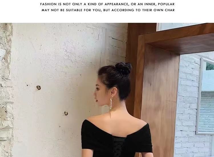 / Dress Plain V-Neck A-Line Gown Short-Sleeve Evening