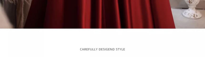 / V-Neck Short-Sleeve A-Line Dress Ribbon Beaded Evening Gown