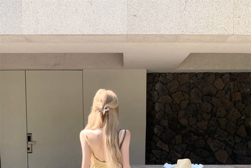 Maxi Open Spaghetti Dress Strap Back Mermaid