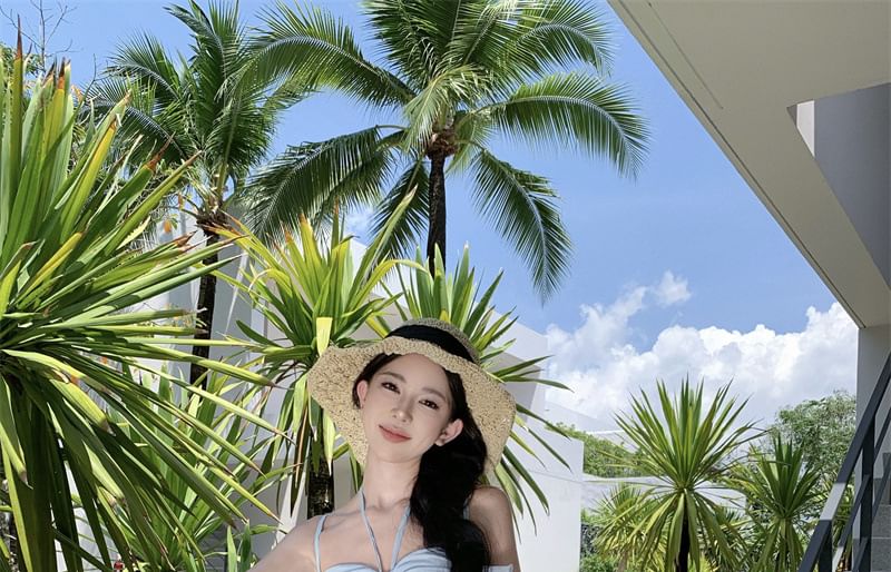 Strap Dress A-Line Asymmetrical Plain Midi Spaghetti