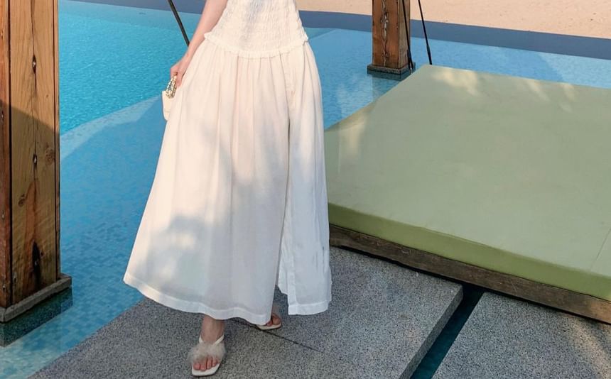 Cutout Tube Slit Maxi Dress A-Line Plain