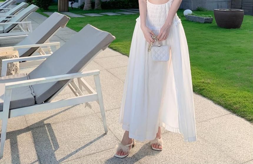 Cutout Tube Slit Maxi Dress A-Line Plain