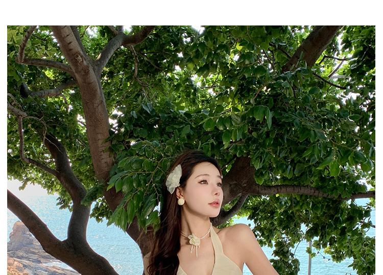 + Set: A-Line Midi Skirt Top Peplum Plain Asymmetrical Tank Halter