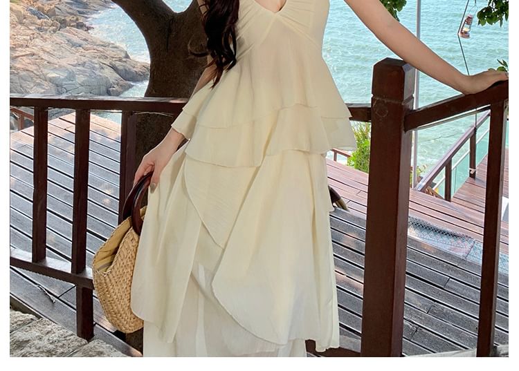 + Set: A-Line Midi Skirt Top Peplum Plain Asymmetrical Tank Halter