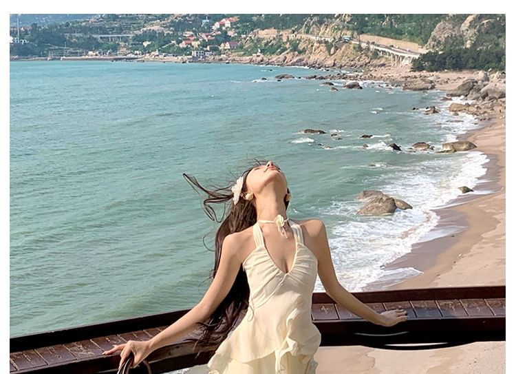 + Set: A-Line Midi Skirt Top Peplum Plain Asymmetrical Tank Halter