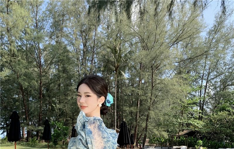 Ruffle Puff-Sleeve Slit Trim Dress Maxi Floral Off-Shoulder Print A-Line