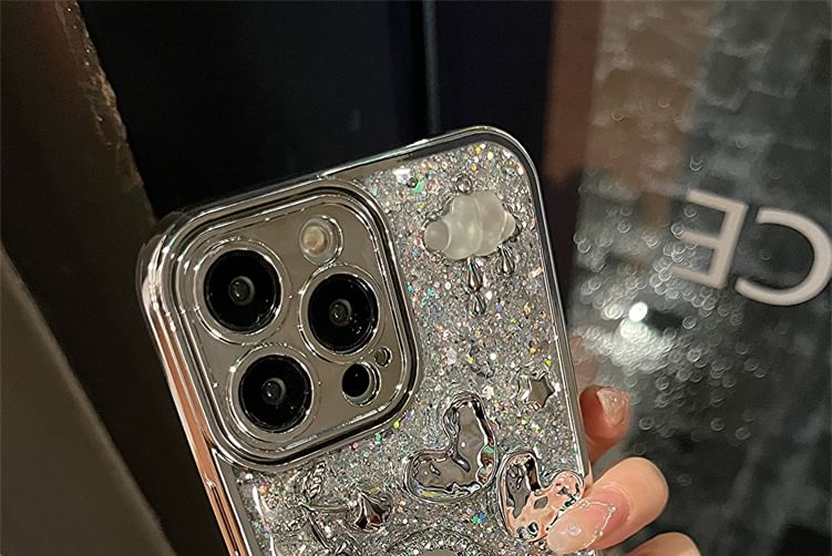 Case Mirrored Heart Strap / Set Phone