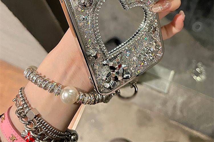 Case Mirrored Heart Strap / Set Phone