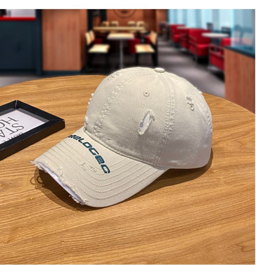 Baseball Cap Embroidered Distressed Lettering