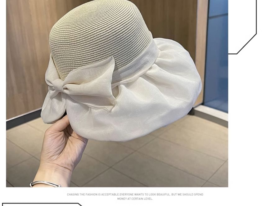 Hat Sun Bow Straw