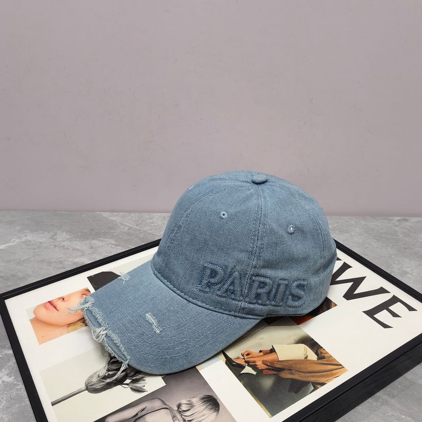 Baseball Cap Lettering Distressed Embossed