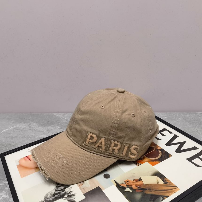 Baseball Cap Lettering Distressed Embossed