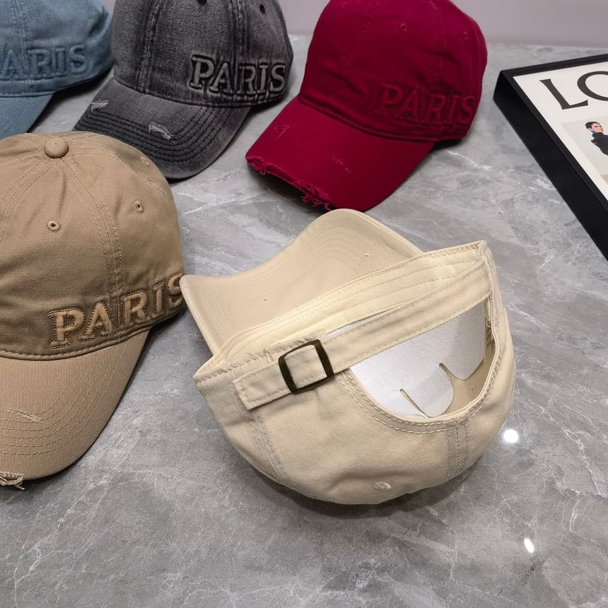 Baseball Cap Lettering Distressed Embossed