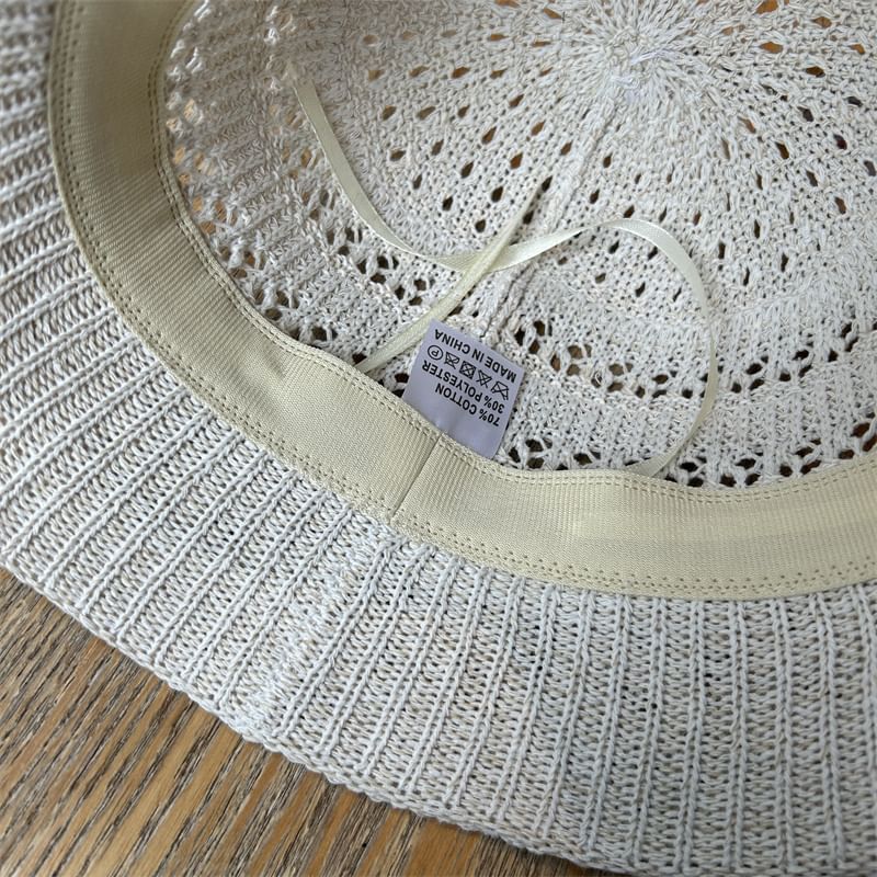 Perforated Bucket Hat Knit Plain