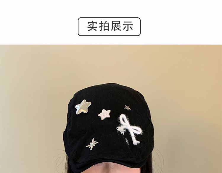 Star Cap Applique Bow Flat