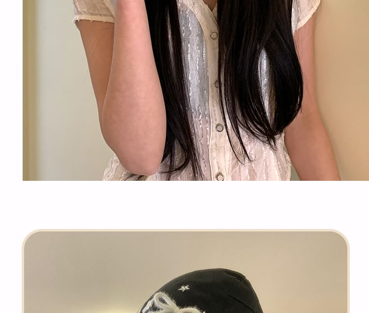 Star Cap Applique Bow Flat