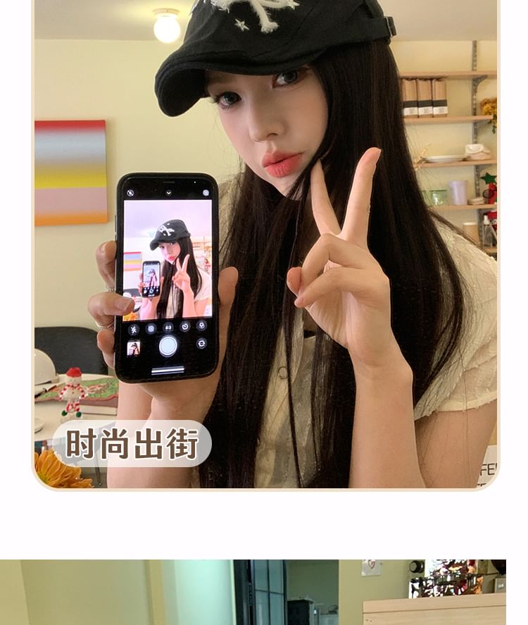 Star Cap Applique Bow Flat