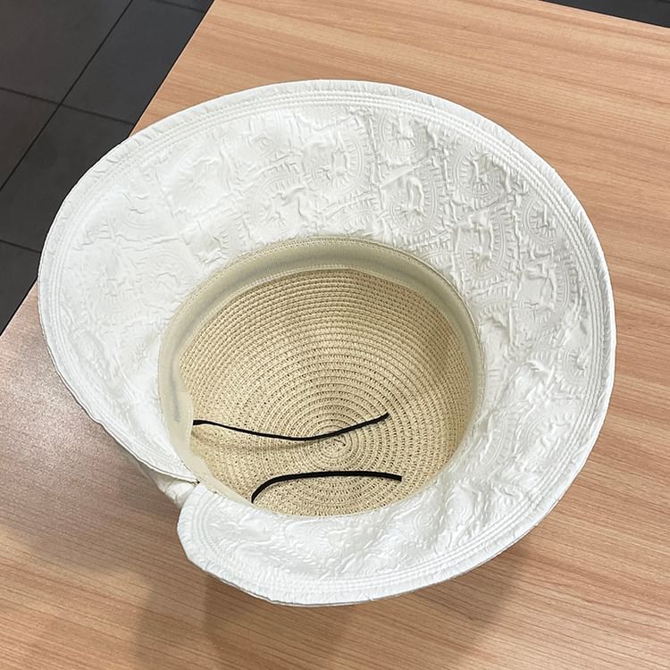 Two Tone Bow Sun Hat Straw
