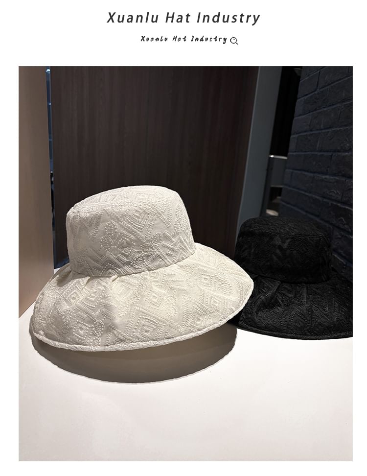 Bucket Hat Embroidered Pattern