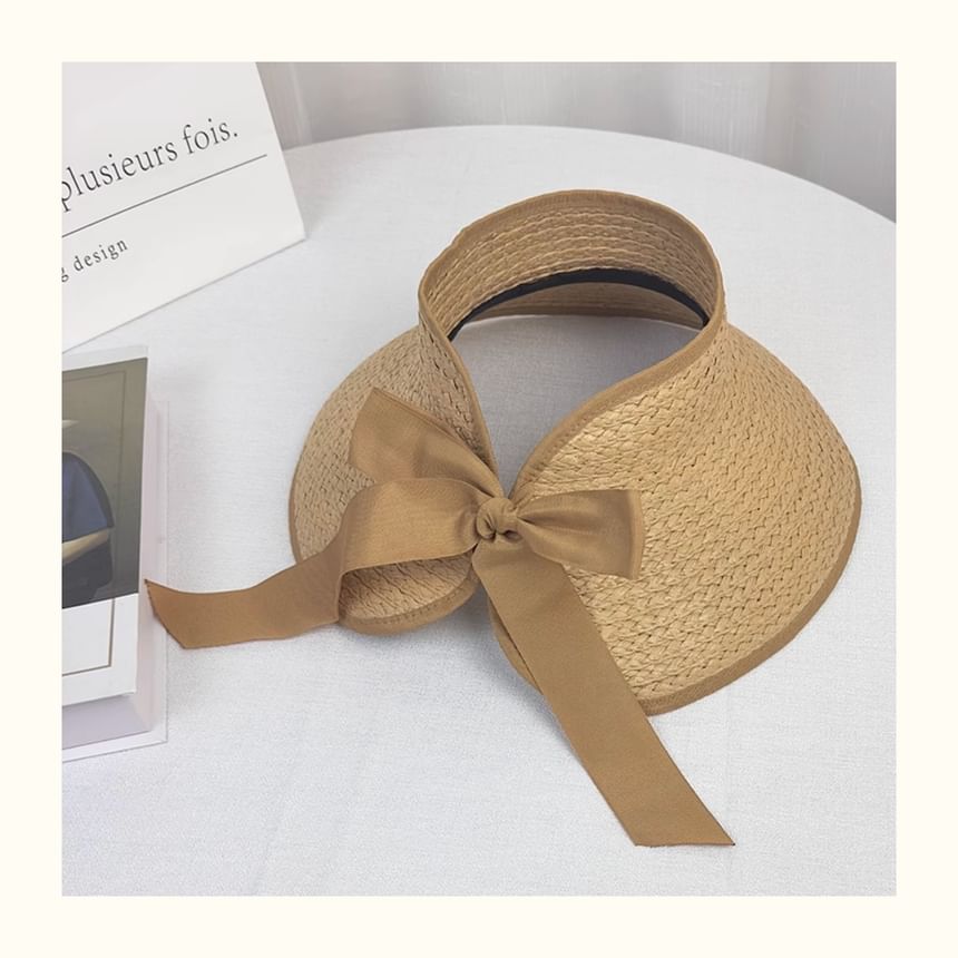 Brim Sun Wide Visor Contrast Trim Straw