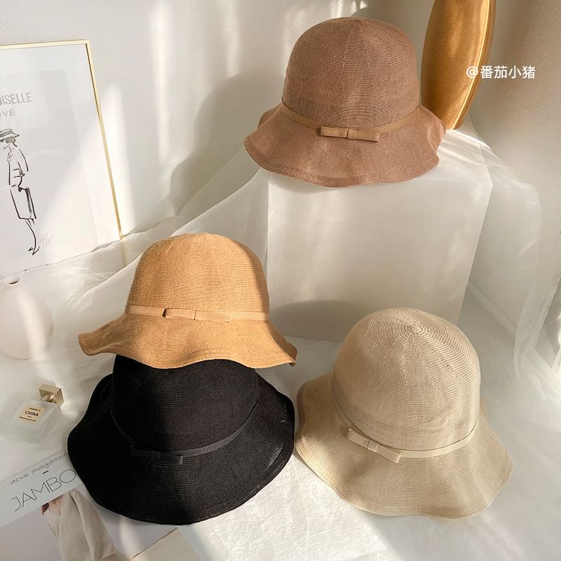 Hat Bucket Bow Plain