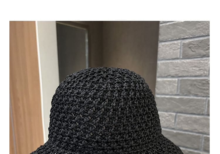 Plain Perforated Bucket Hat Knit