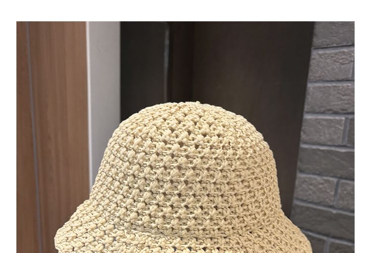 Plain Perforated Bucket Hat Knit