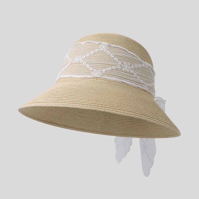 Straw Hat Lace Bow Sun