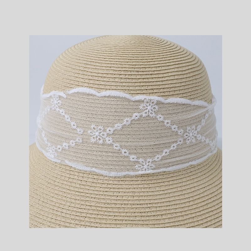 Straw Hat Lace Bow Sun