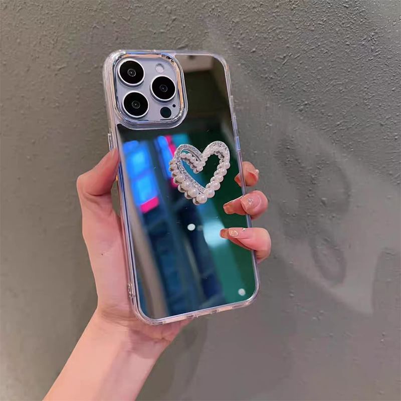 Mirrored Pearl Case Phone Faux