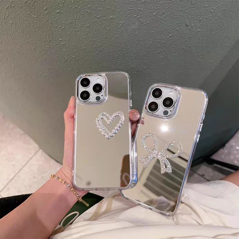 Mirrored Pearl Case Phone Faux