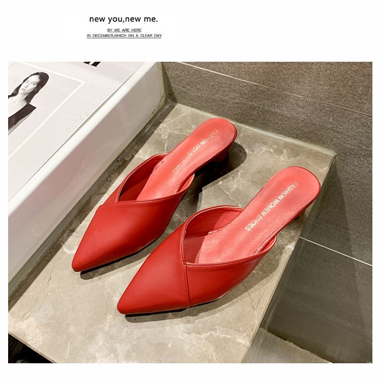 Toe Mules Heel Kitten Pointed