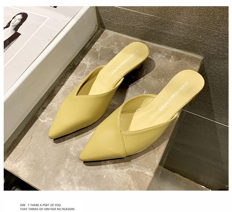 Toe Mules Heel Kitten Pointed