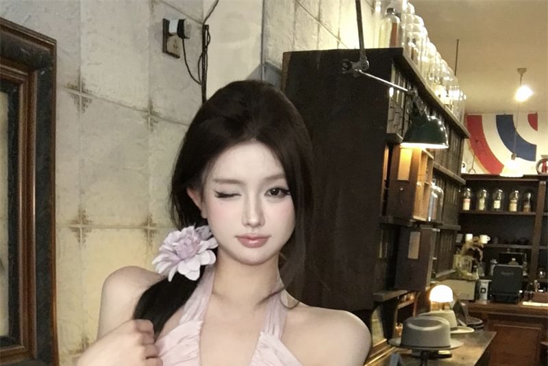 / Cami V-Neck Plain Skirt A-Line Top Flowy Maxi