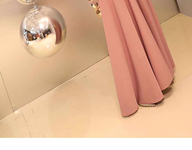 Plain (Various Designs) A-Line Evening Knot Gown