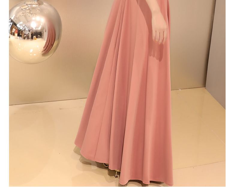 Plain (Various Designs) A-Line Evening Knot Gown