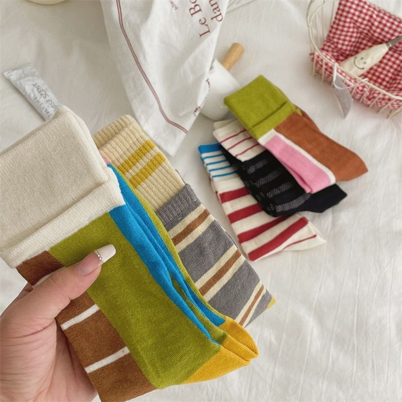 Chaussettes à blocs de couleurs
