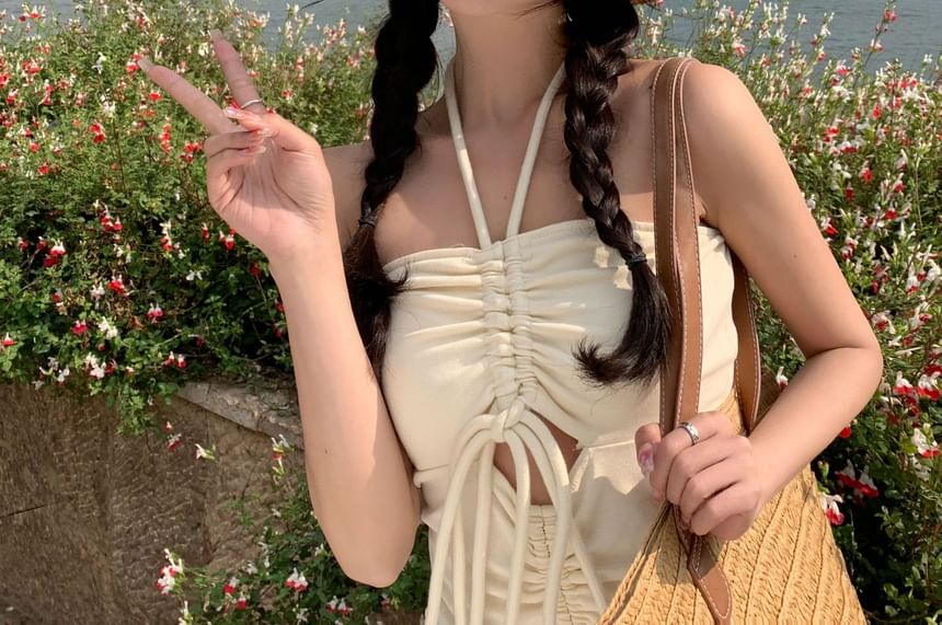 Straw Sun Embroidered Bow Hat