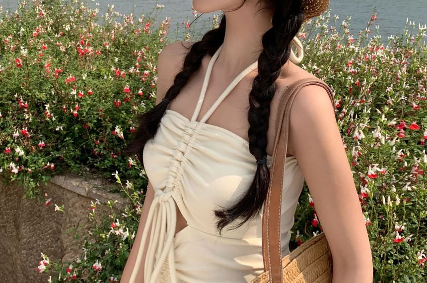 Straw Sun Embroidered Bow Hat