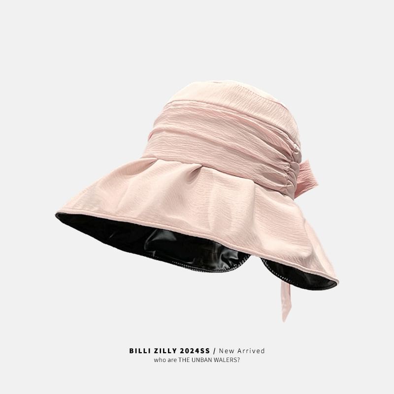 Brim Wide Bucket Hat Ruched Bow