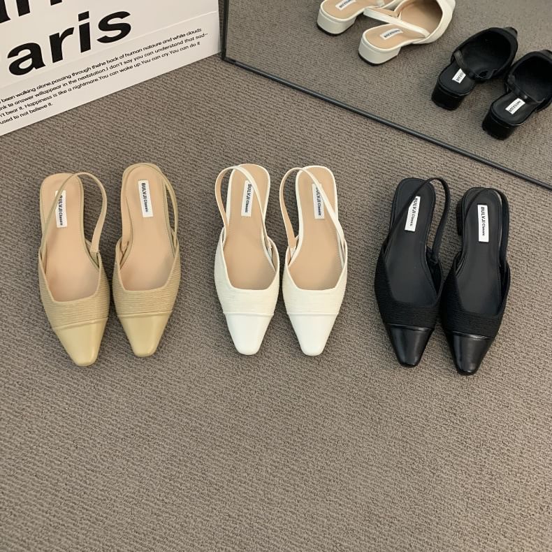 Slingback Toe Pumps Cap Square