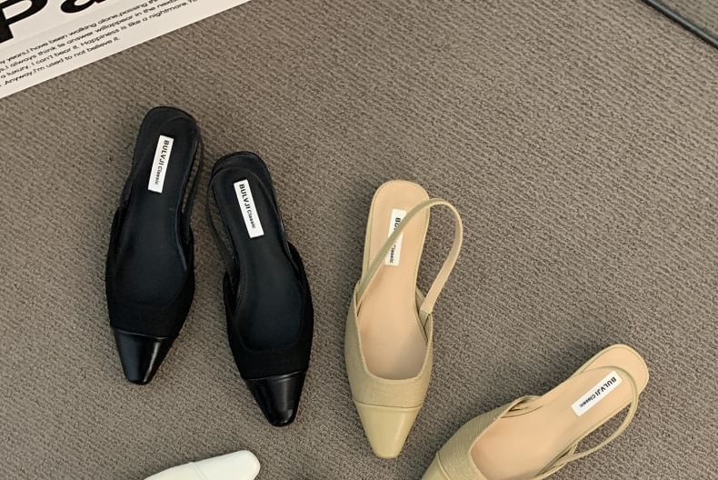 Slingback Toe Pumps Cap Square