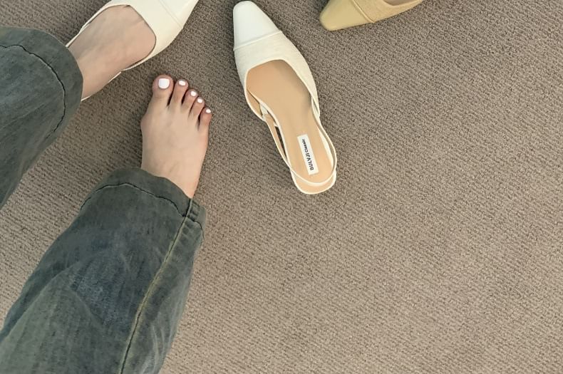 Slingback Toe Pumps Cap Square